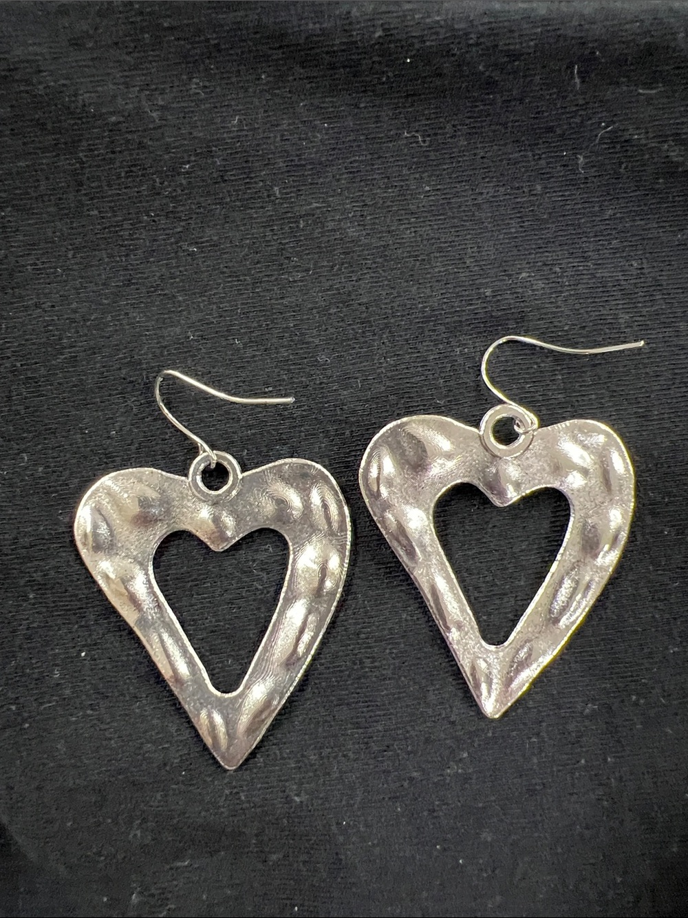 Silver Heart Cutout Dangle Earrings - Women Jewelry
